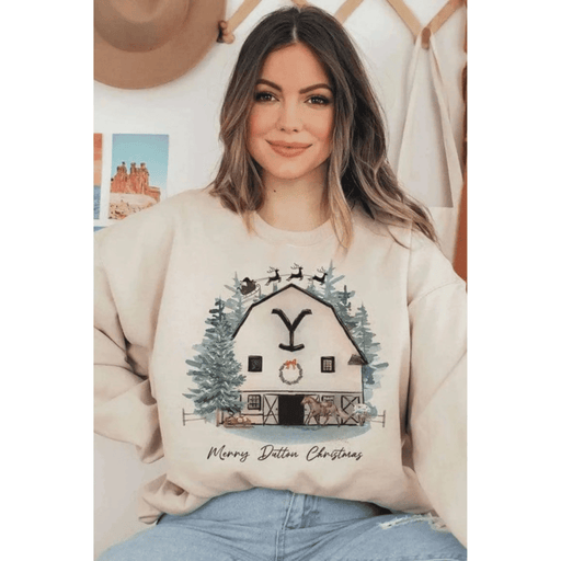 Merry Dutton Christmas Graphic Sweatshirt - LECCE