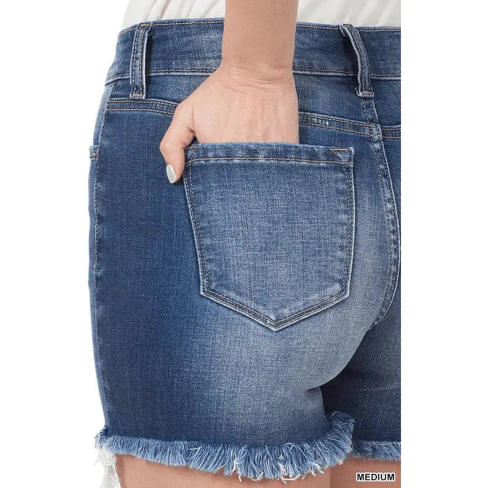 Mid Rise Denim Shorts - LECCE