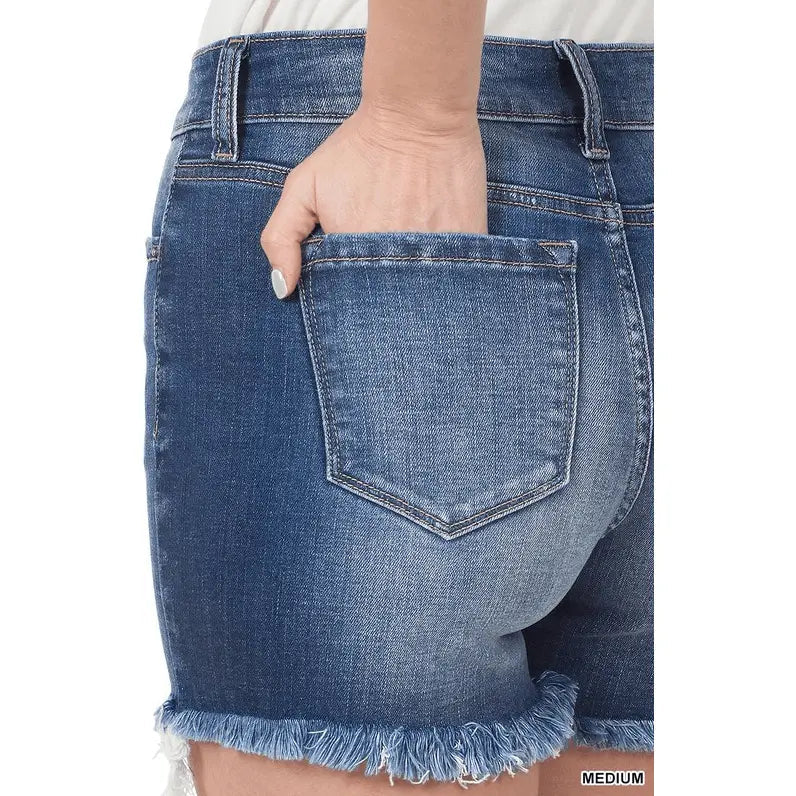 Mid Rise Denim Shorts - LECCE