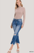Mid - rise Distressed Bootcut Cropped Denim Pants - LECCE