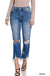 Mid - rise Distressed Bootcut Cropped Denim Pants - LECCE