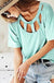 Short Sleeve Top with Cut Out Collar LECCE