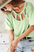 Short Sleeve Top with Cut Out Collar LECCE