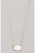 Oval Faceted Pendant Necklace