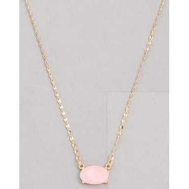 Oval Faceted Pendant Necklace