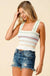Multi color stitch all over smocking tank top - LECCE
