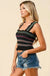 Multi color stitch all over smocking tank top - LECCE
