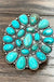 Natural turquoise adjustable ring, bronze* dual band - LECCE