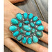 Natural turquoise adjustable ring, bronze* dual band - LECCE