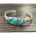 Natural Turquoise C Cuff Bracelet - LECCE