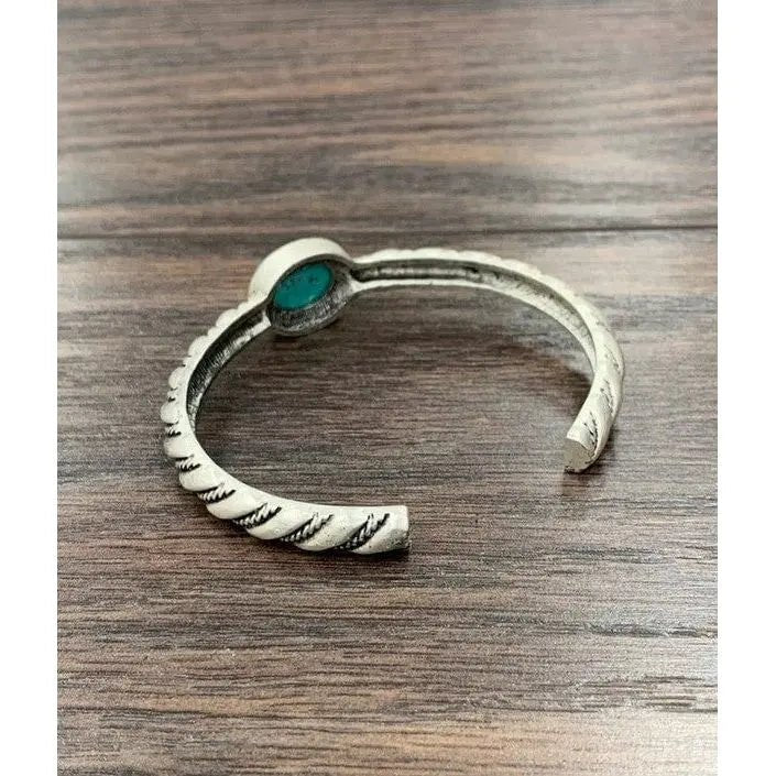 Natural turquoise "C" cuff bracelet - LECCE