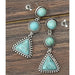 Natural Turquoise Post Dangling Earrings - LECCE