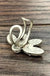 Natural White Turquoise Adjustable Ring, Bronze Double Band - LECCE
