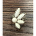 Natural White Turquoise Adjustable Ring, Bronze Double Band - LECCE