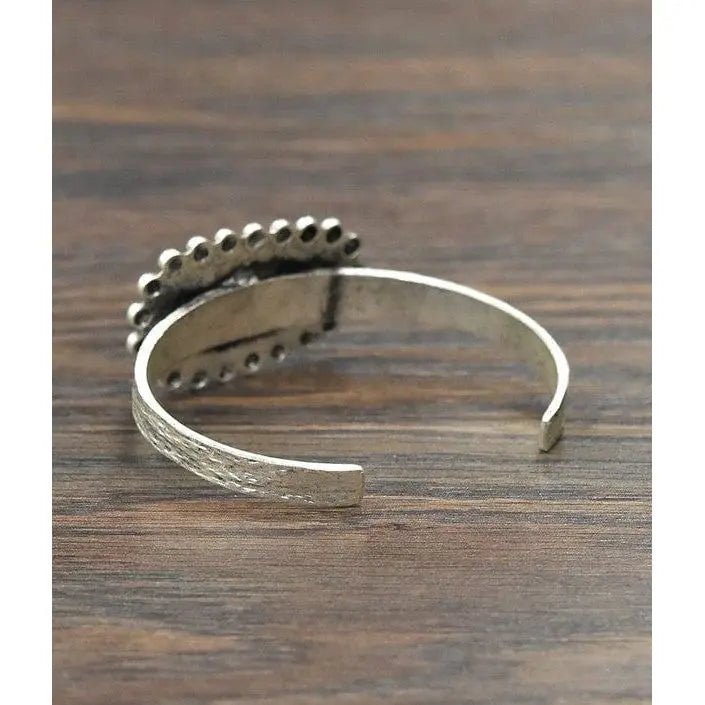 Natural white turquoise cuff bracelet - LECCE