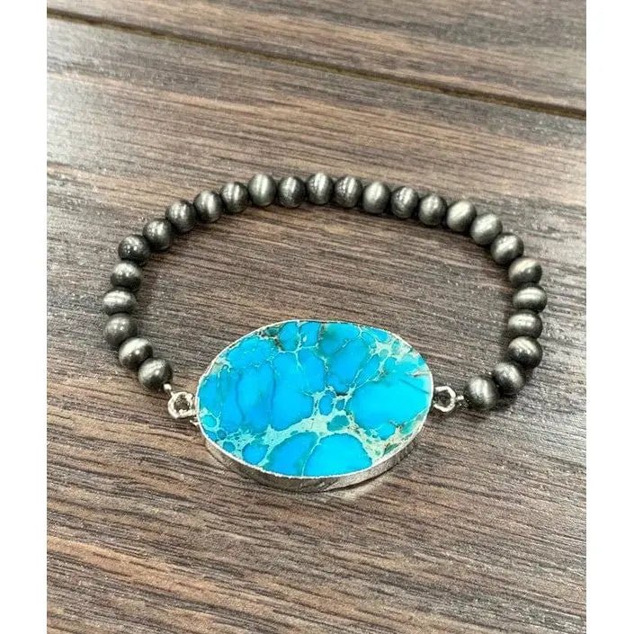 Navajo gemstone turquoise bracelet - LECCE