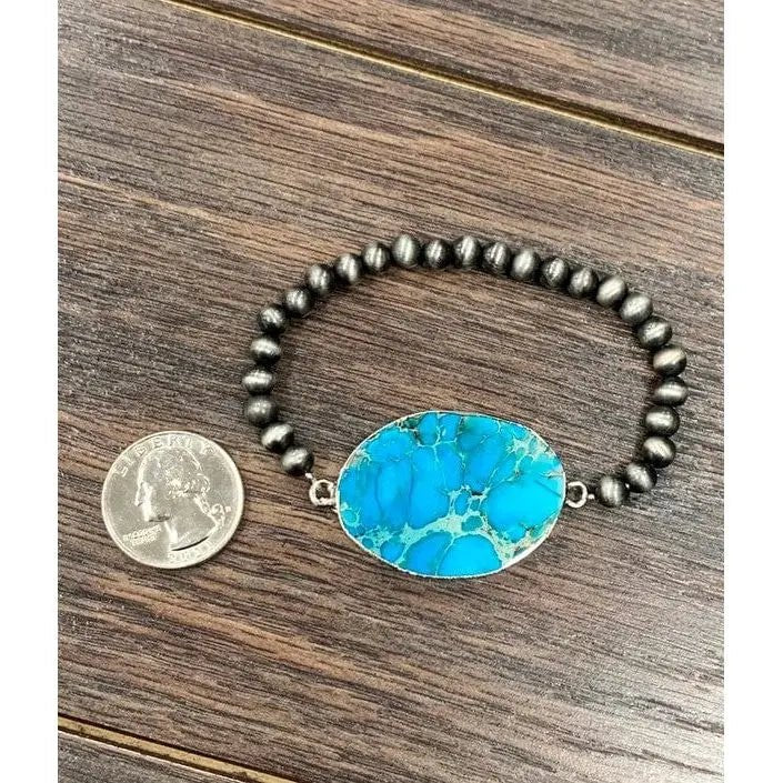 Navajo gemstone turquoise bracelet - LECCE