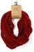 SOLID CABLE KNIT CC INFINITY SCARF RED