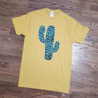 Leopard cactus - ginger t-shirt