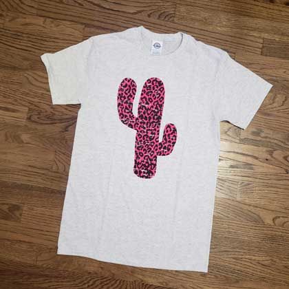 Leopard cactus - ash heather t-shirt