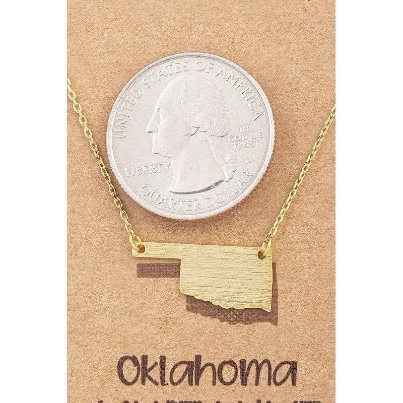 Oklahoma state pendant necklace - LECCE