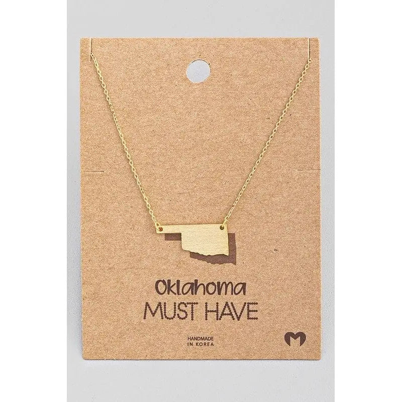 Oklahoma state pendant necklace - LECCE