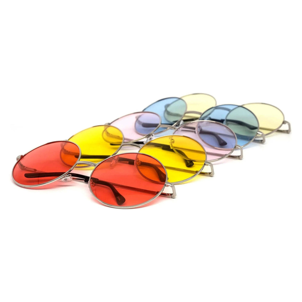 Oversized Circle Color Metal Sunglasses - LECCE