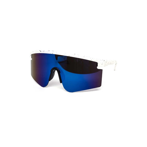 Oversized Sport Splatter Burnt Mirror Sunglasses - LECCE