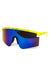 Oversized Sport Splatter Burnt Mirror Sunglasses - LECCE