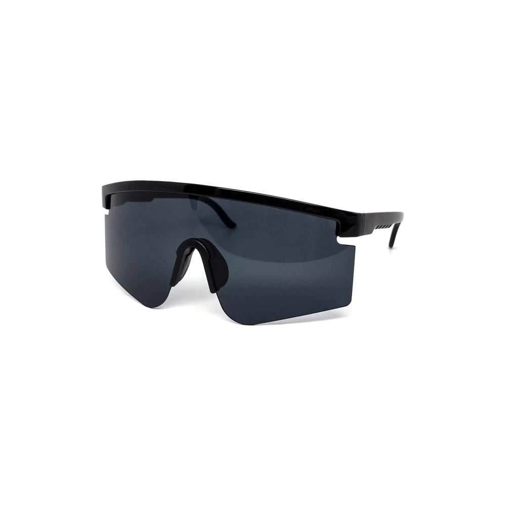 Oversized Sport Splatter Burnt Mirror Sunglasses - LECCE