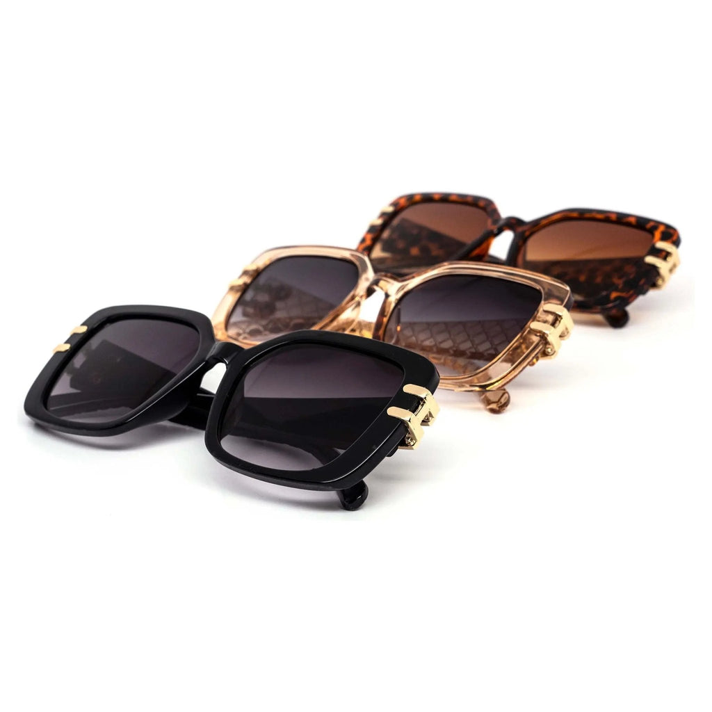 Gafas de sol cuadradas de gran tamaño con diseño cruzado