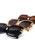 Oversized Square Fashion Cross - Hatched Sunglasses - LECCE