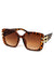 Oversized Square Fashion Cross - Hatched Sunglasses - LECCE