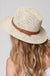 Panama hat with faux leather band accent - LECCE
