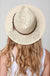 Panama hat with faux leather band accent - LECCE