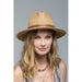 Panama hat with faux leather band accent - LECCE