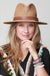 Panama hat with faux leather band accent - LECCE