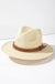 Panama hat with faux leather band accent - LECCE