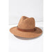 Panama hat with faux leather band accent - LECCE
