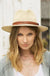 Panama hat with faux leather band accent - LECCE