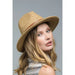 Panama hat with faux leather band accent - LECCE