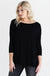 BAMBOO 3/4 SLEEVE TOP Black