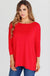 BAMBOO 3/4 SLEEVE TOP Red