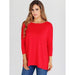 BAMBOO 3/4 SLEEVE TOP Red