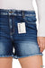 Plus mid rise raw frayed hem denim shorts - LECCE