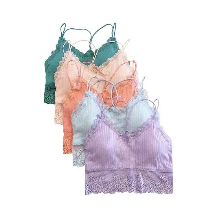 Ribbed and Lace Bralette - LECCE