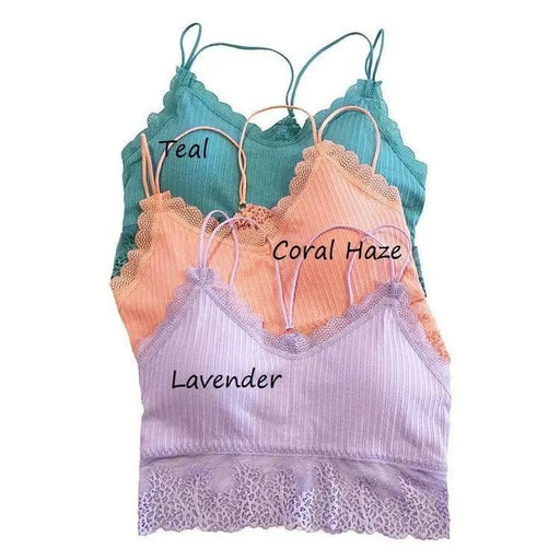 Ribbed and Lace Bralette - LECCE