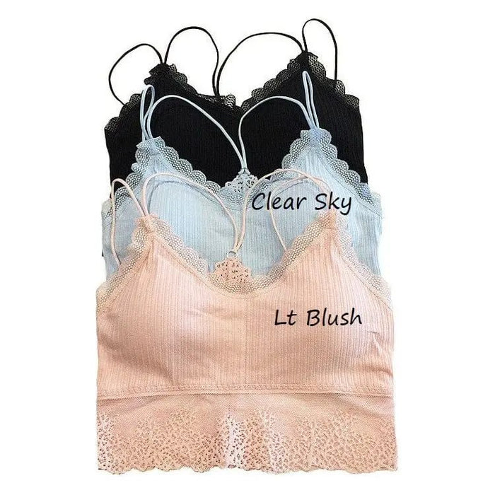Ribbed and Lace Bralette - LECCE