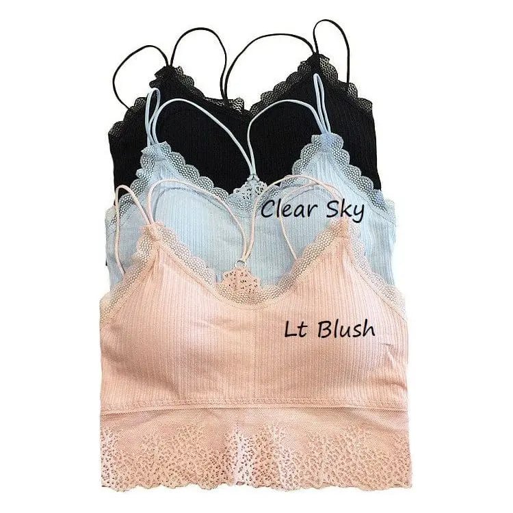 Ribbed and Lace Bralette - LECCE