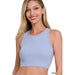 Ribbed seamless racerback crew neck crop tank top - LECCE